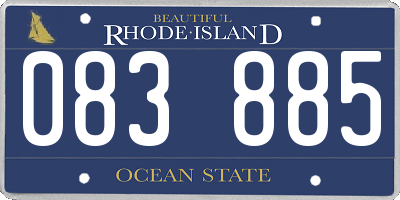 RI license plate 083885