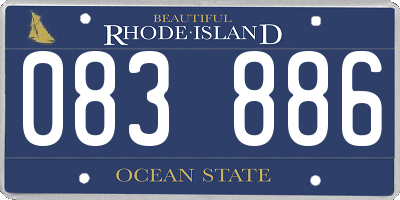 RI license plate 083886