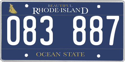 RI license plate 083887