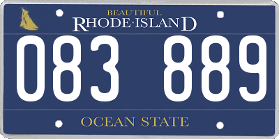 RI license plate 083889