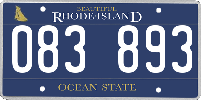 RI license plate 083893