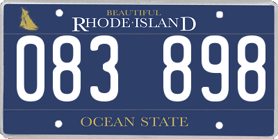 RI license plate 083898