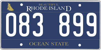 RI license plate 083899