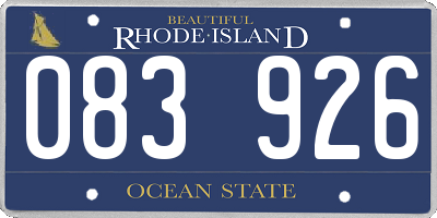 RI license plate 083926
