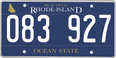RI license plate 083927