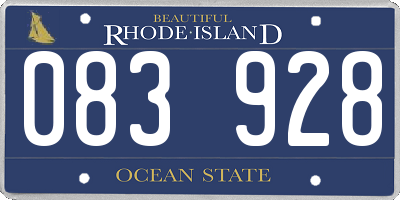 RI license plate 083928