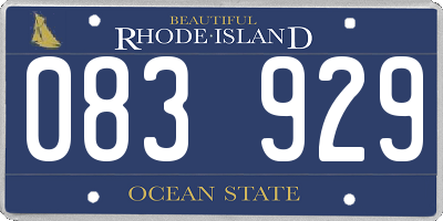 RI license plate 083929