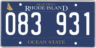 RI license plate 083931