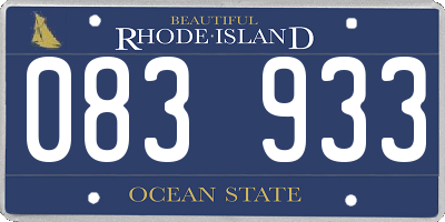 RI license plate 083933