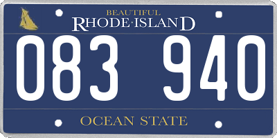 RI license plate 083940