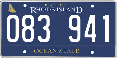 RI license plate 083941