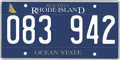 RI license plate 083942