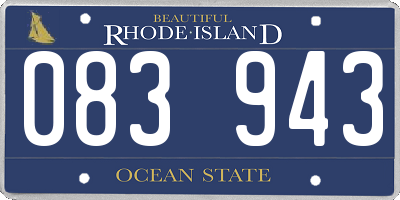 RI license plate 083943