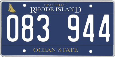RI license plate 083944