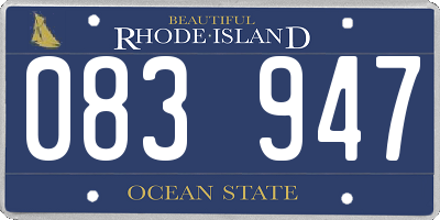 RI license plate 083947