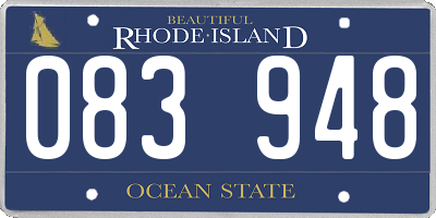 RI license plate 083948