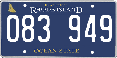 RI license plate 083949