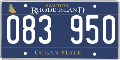 RI license plate 083950