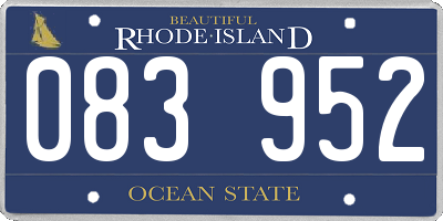 RI license plate 083952