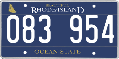 RI license plate 083954