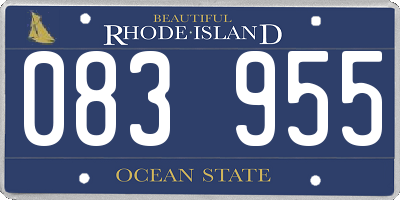 RI license plate 083955