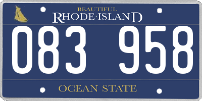 RI license plate 083958