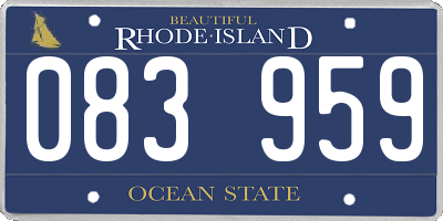 RI license plate 083959