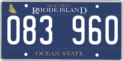 RI license plate 083960