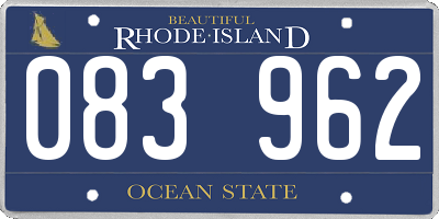 RI license plate 083962