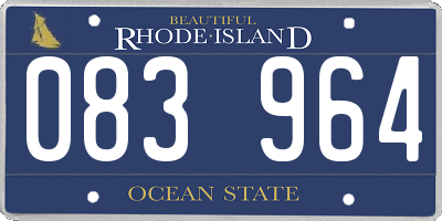 RI license plate 083964