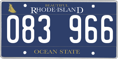 RI license plate 083966