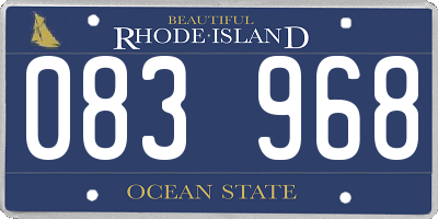 RI license plate 083968