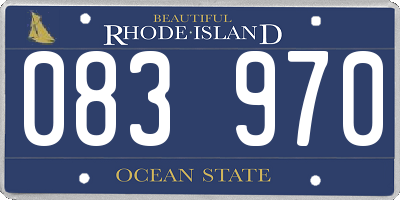 RI license plate 083970