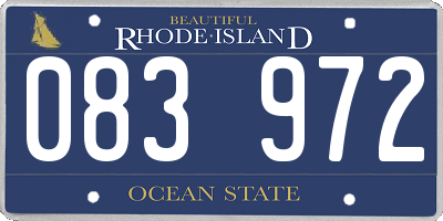 RI license plate 083972