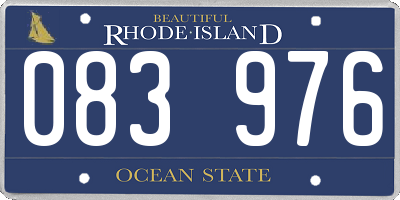 RI license plate 083976