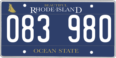 RI license plate 083980