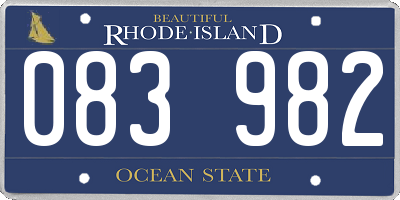 RI license plate 083982