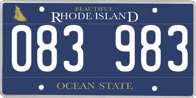 RI license plate 083983