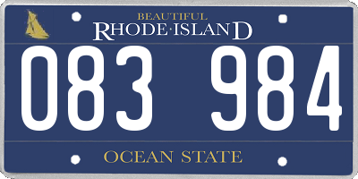 RI license plate 083984