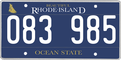 RI license plate 083985