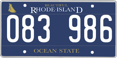 RI license plate 083986