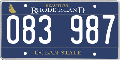 RI license plate 083987