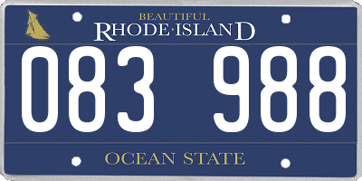 RI license plate 083988