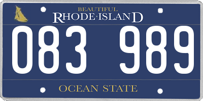 RI license plate 083989
