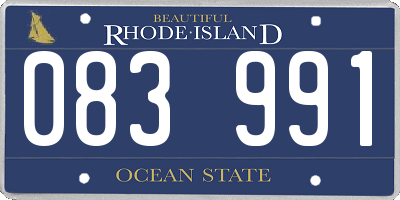 RI license plate 083991