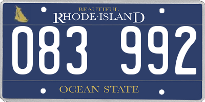 RI license plate 083992