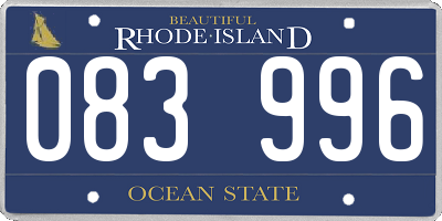 RI license plate 083996