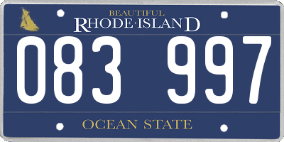 RI license plate 083997