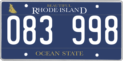 RI license plate 083998