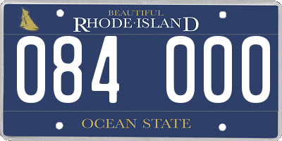 RI license plate 084000
